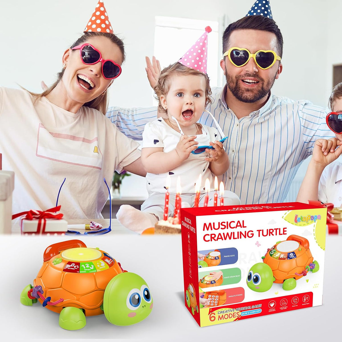 Letapapa Juguetes para bebés de 6 a 12 meses, juguetes musicales de...
