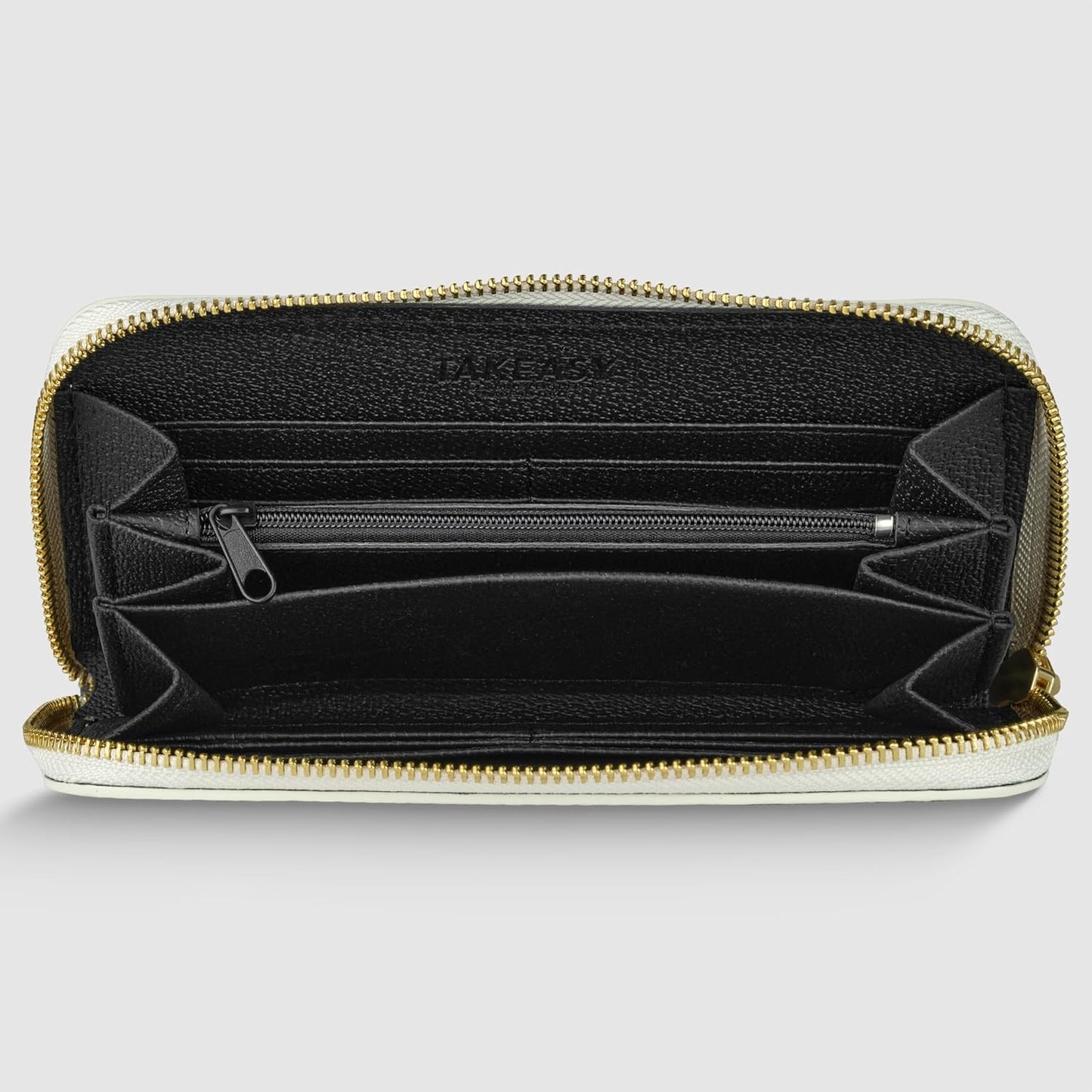 TAKEASY Cartera italiana de piel de becerro auténtica para mujer co...