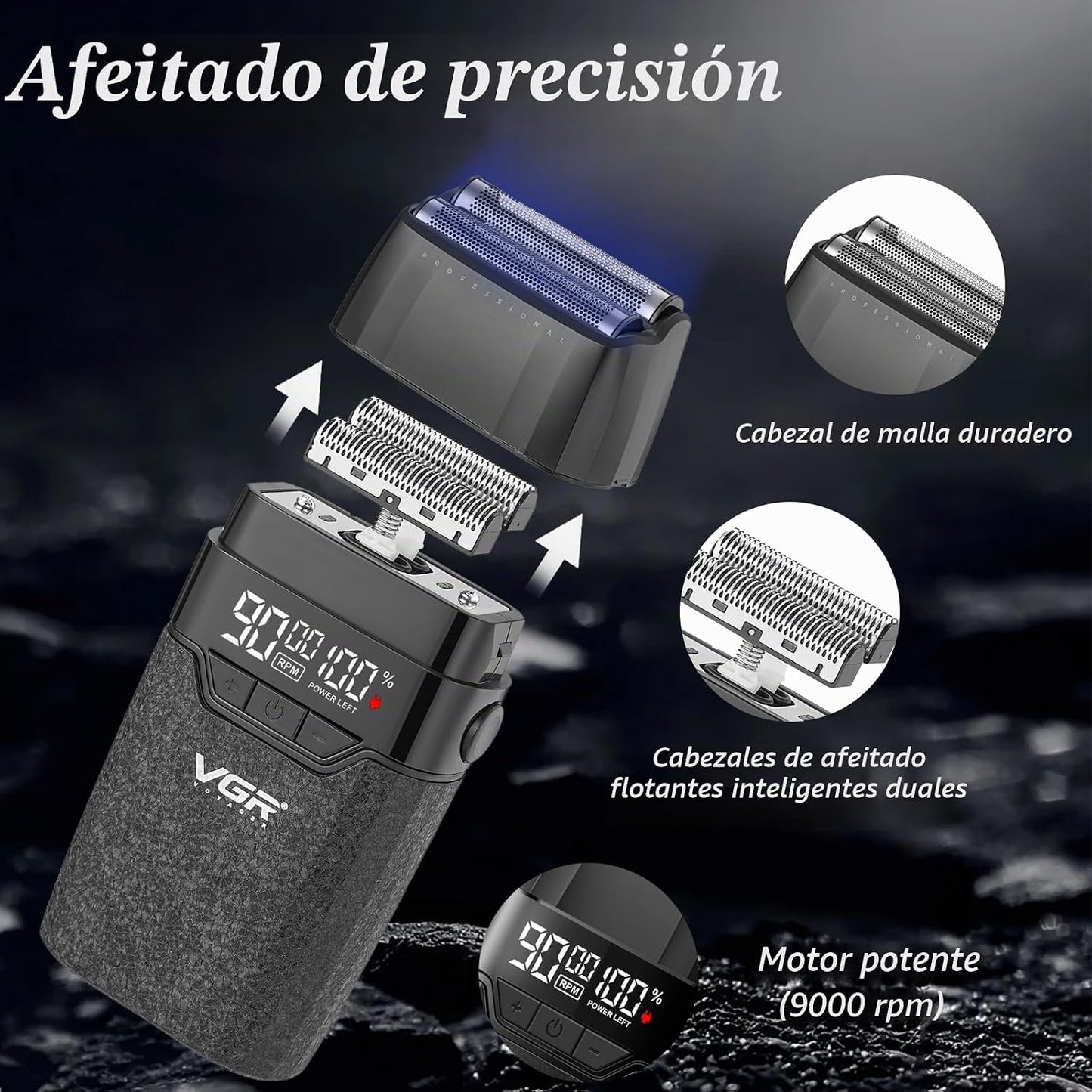 VGR 640S3 Kit Profesional de Corte de Cabello 3 en 1, 9000RPM Corta...