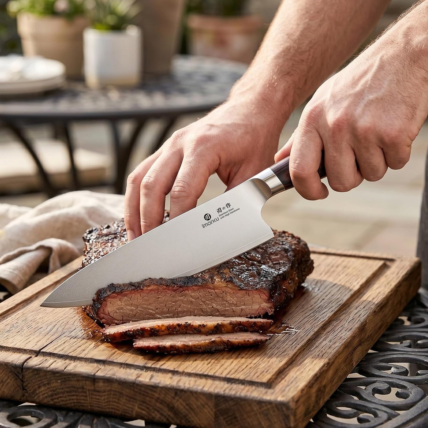 imarku Cuchillo de chef, cuchillo de cocina japonés de 8 pulgadas c...