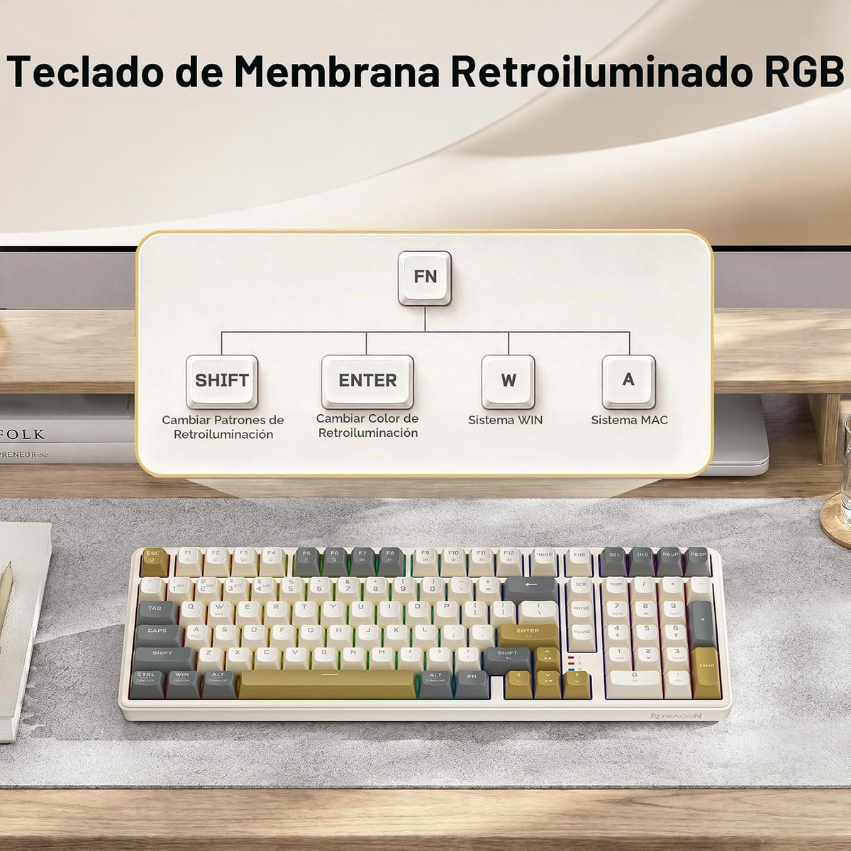 Redragon K528 Teclado inalámbrico para juegos Bluetooth Teclados de...