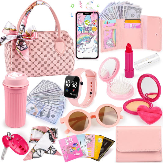 Oisacirg Bolsa de juego para niñas pequeñas, 32 piezas bolso de niñ...