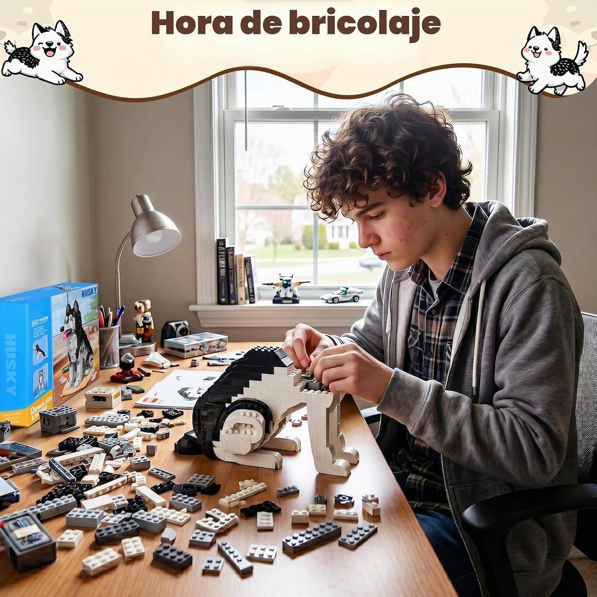 Nicefurn Husky Juego de bloques de construcción, kit de modelo de p...