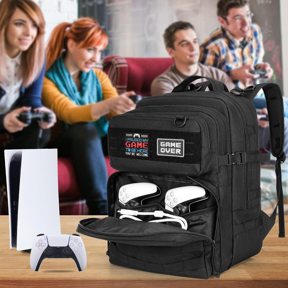 Mochila de viaje PGmoon compatible con consola PS5\/PS5 Slim\/PS5 P...
