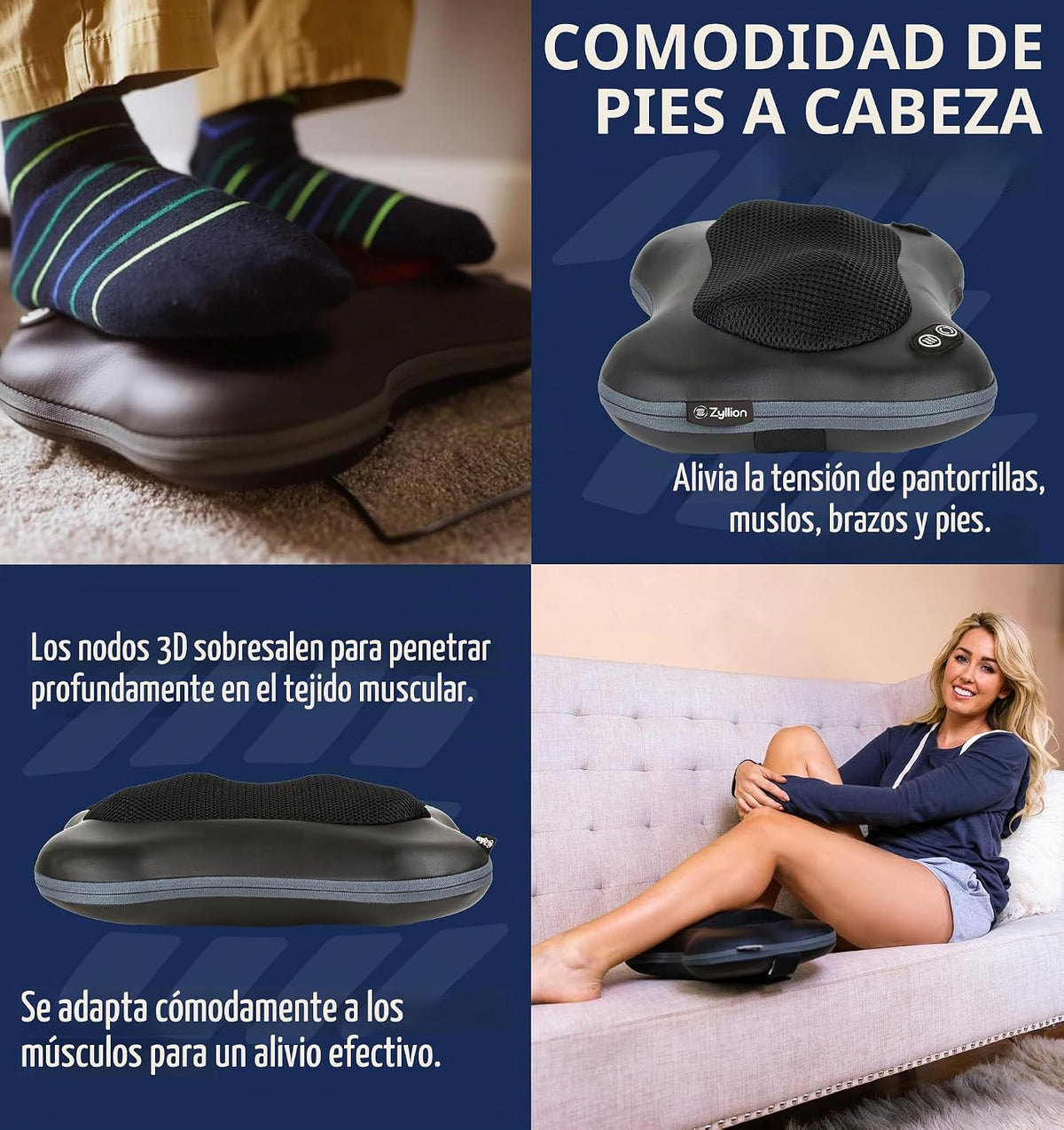 Zyllion ZMA-34RB Masajeador de espalda y cuello con calor para aliv...