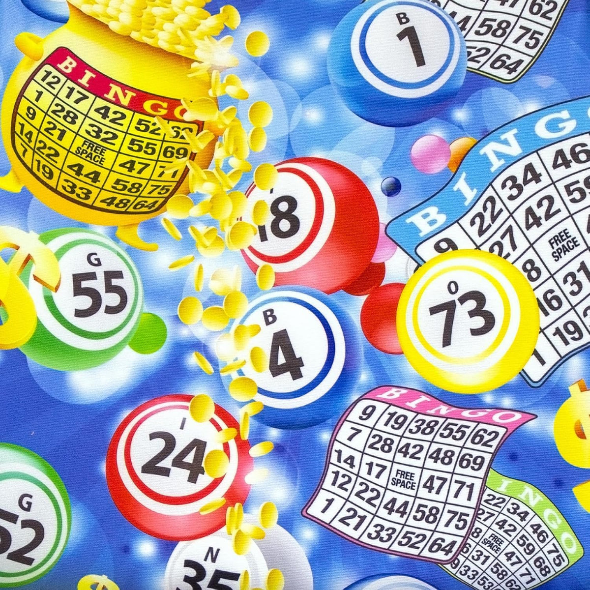 Cojín de asiento con diseño de bote de bingo azul, bolsa de almacen...