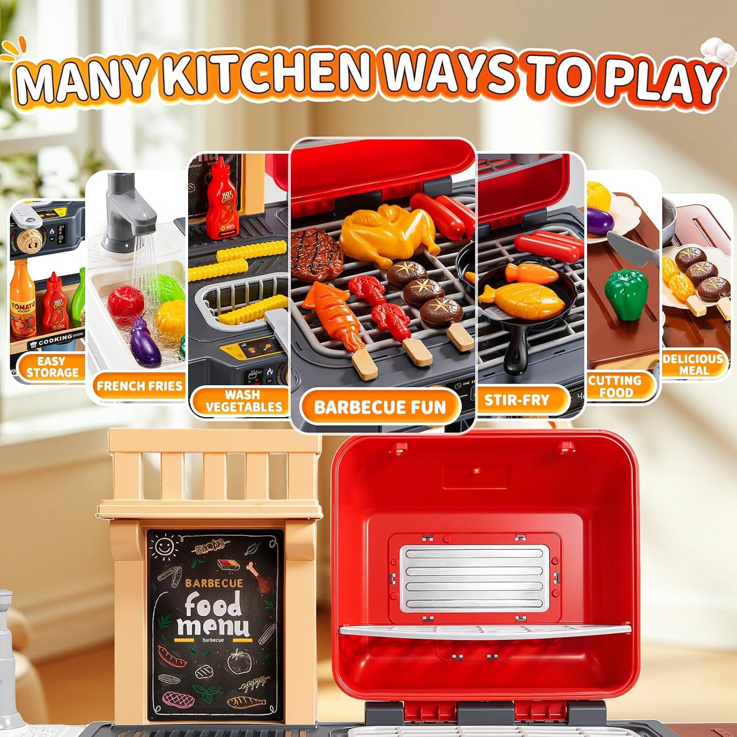 KIZONLY Juguetes de cocina para niños - Versión actualizada Juego d...