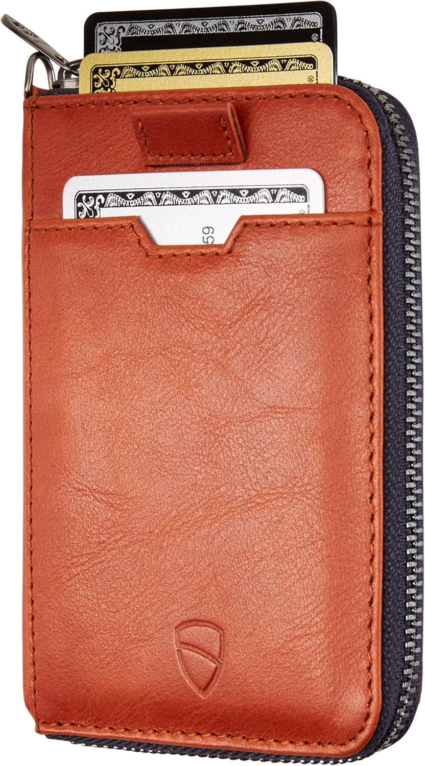 Vaultskin - Cartera de cuero con cierre de cremallera, minimalista...