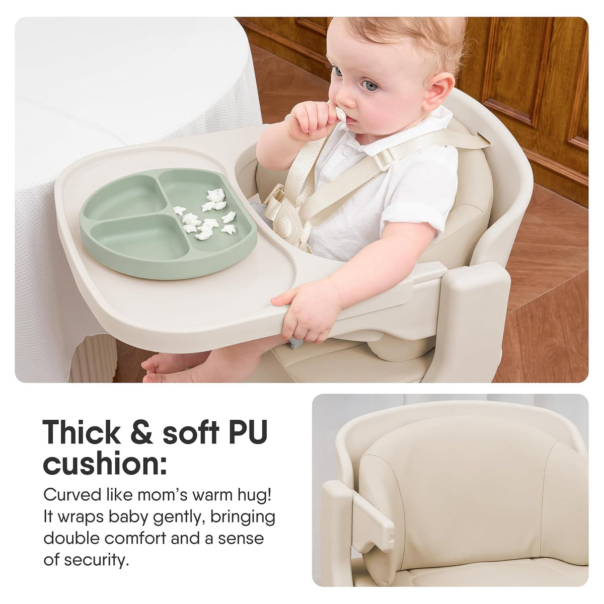 Obee Odee Trona de bebé totalmente lavable para bebés y niños peque...