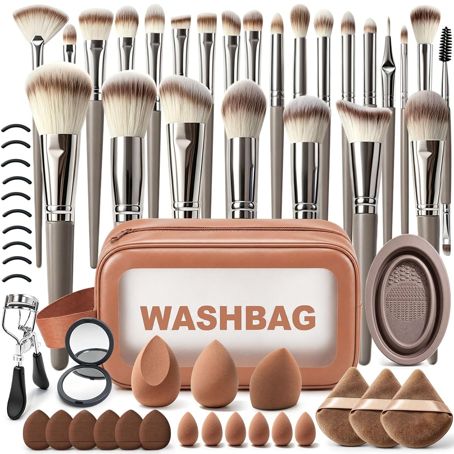 Juego de brochas de maquillaje, 57 brochas de maquillaje multifunci...