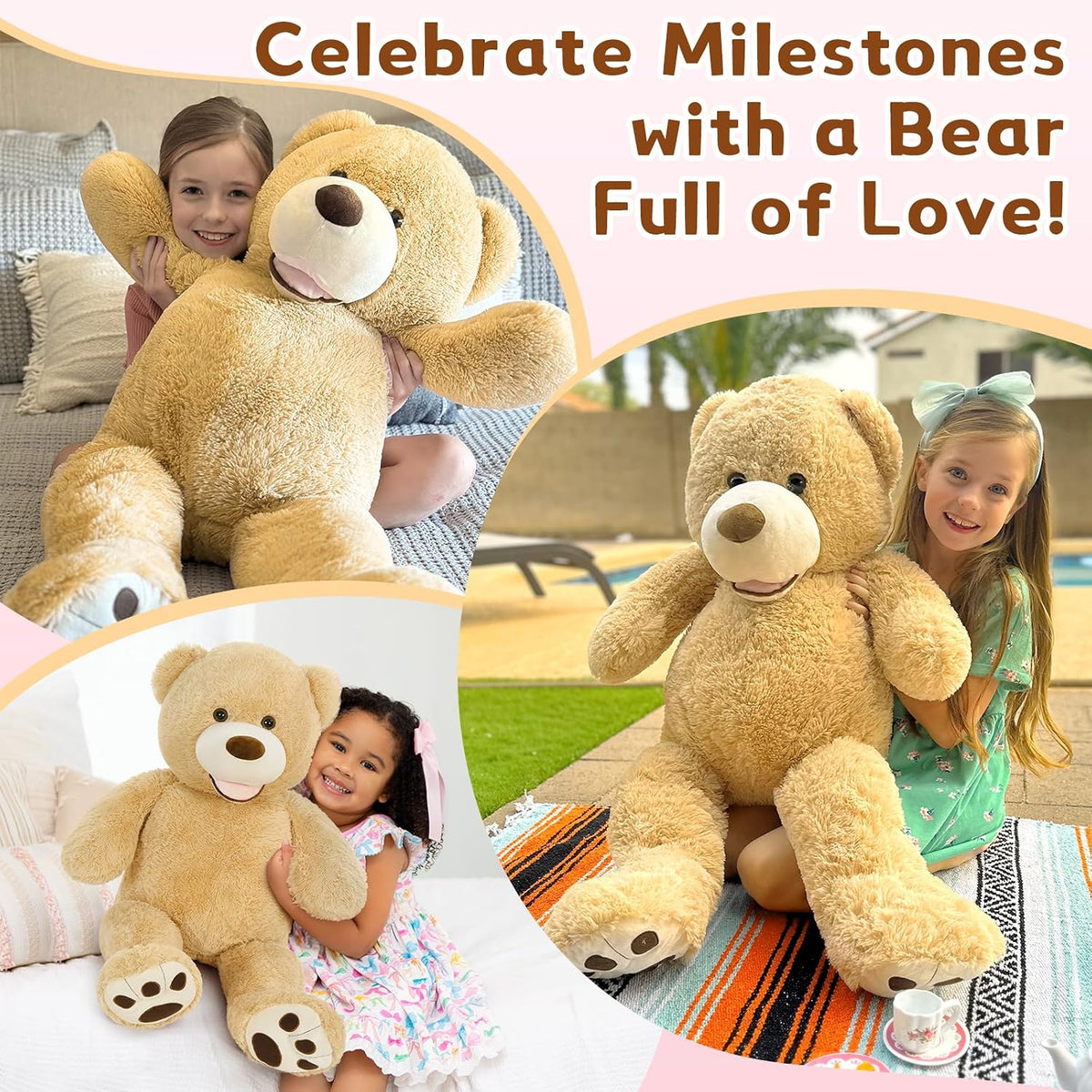 MaoGoLan Oso de Peluche Gigante, Oso de Peluche Grande de 39 Pulgad...