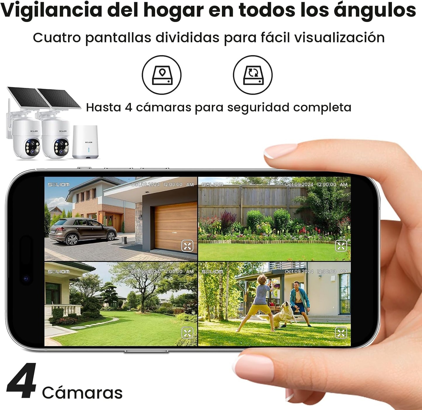 SOLIOM - Cámaras de seguridad inalámbricas de 5 MP para exteriores,...