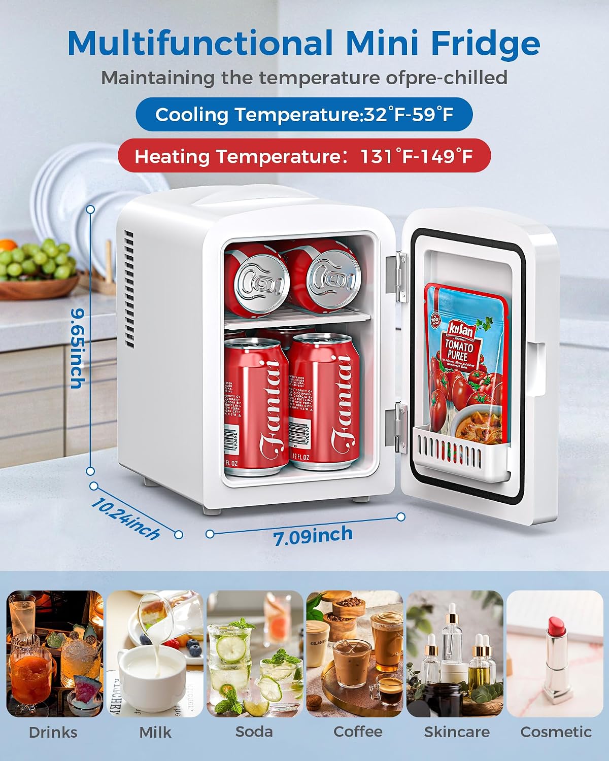 Electactic minirefrigerador, enfriador y calentador portátil compac...