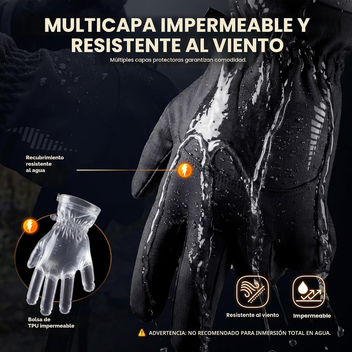 Guantes de invierno impermeables para nieve y esquí de rivmount par...