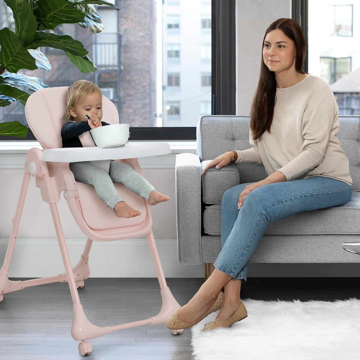 Little Folks by Delta Children - Silla alta SlimFold 2 en 1 para be...