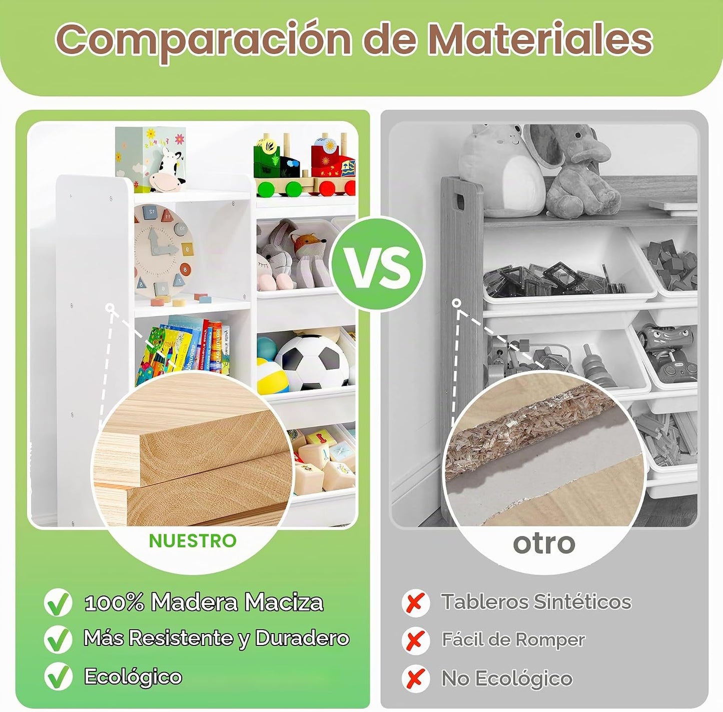 MallBest Organizador de almacenamiento de juguetes para niños con c...