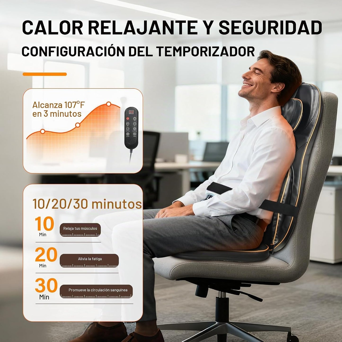 MAIBOLE - Masajeador Shiatsu de cuello y espalda con calor, masajea...
