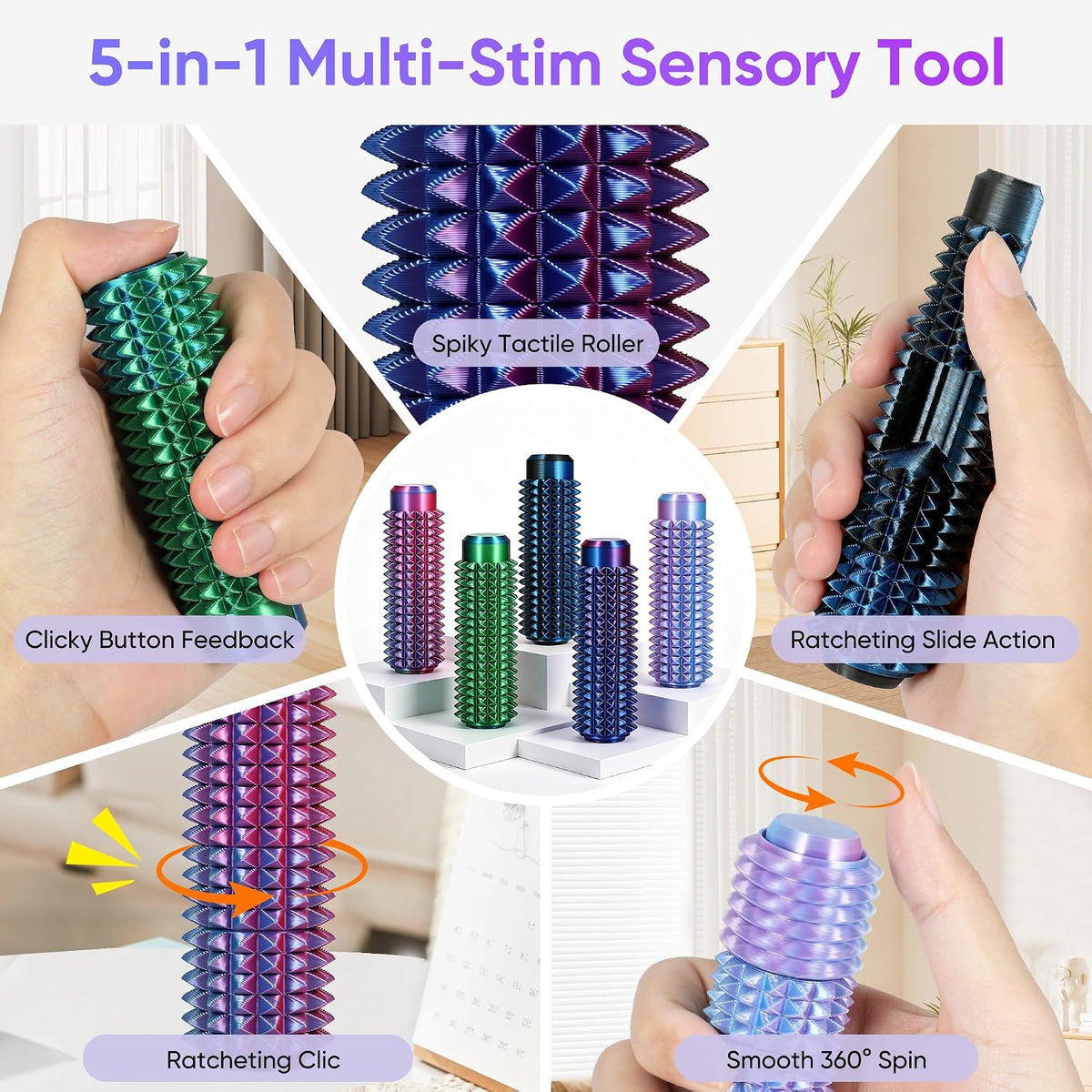 Little Ouchies - Herramienta para la ansiedad 5 en 1 con clicker es...