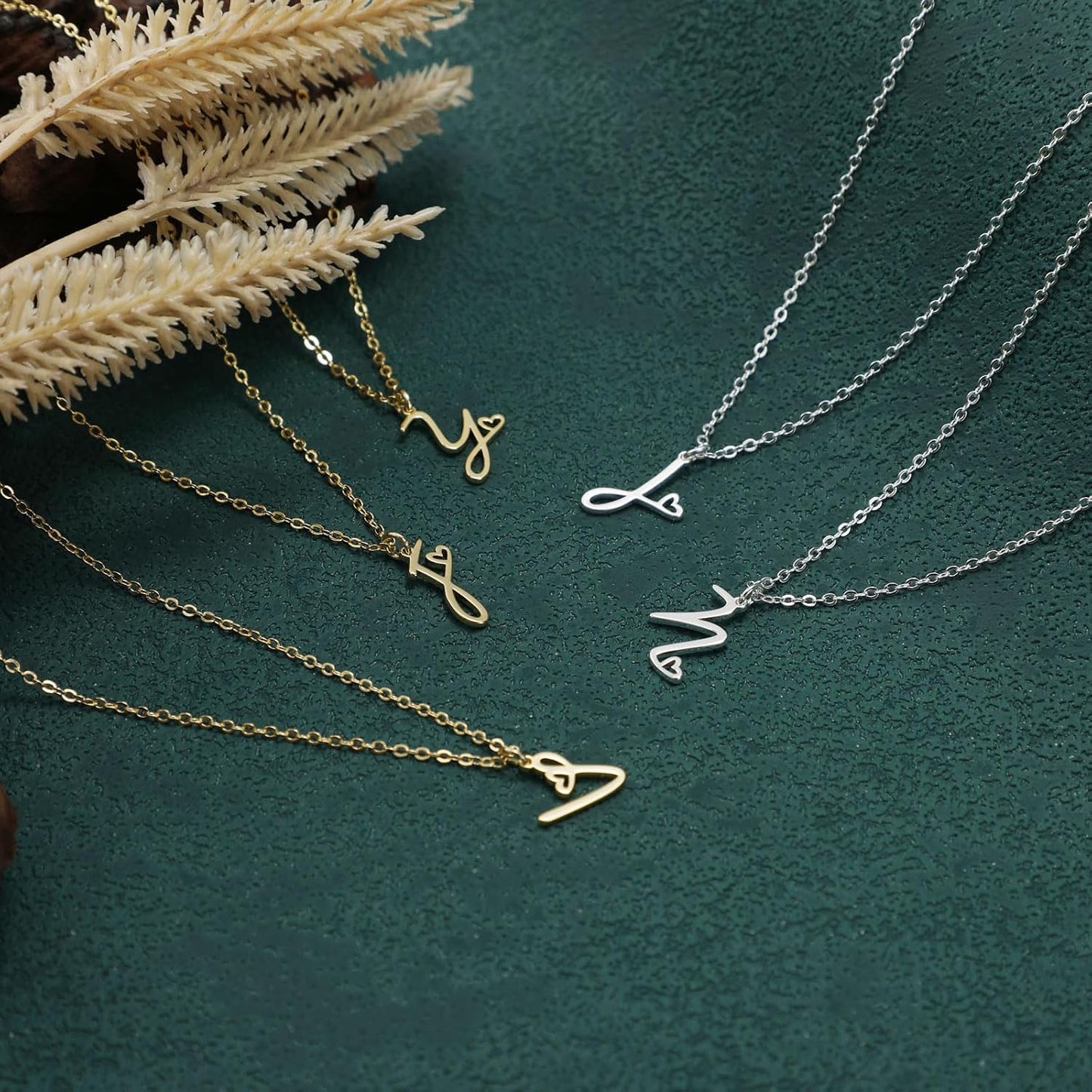 CAROVO - Collares con inicial para mujer, delicado collar con dije...