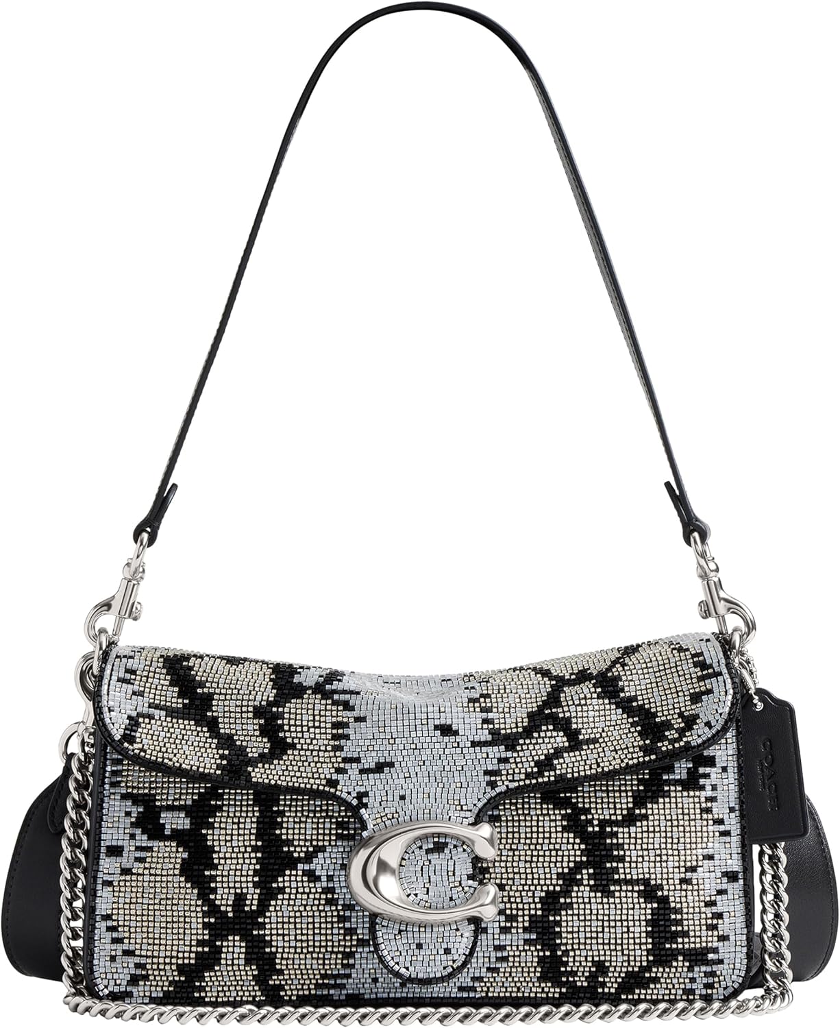Coach Bolso de hombro atigrado serpiente con cuentas para mujer