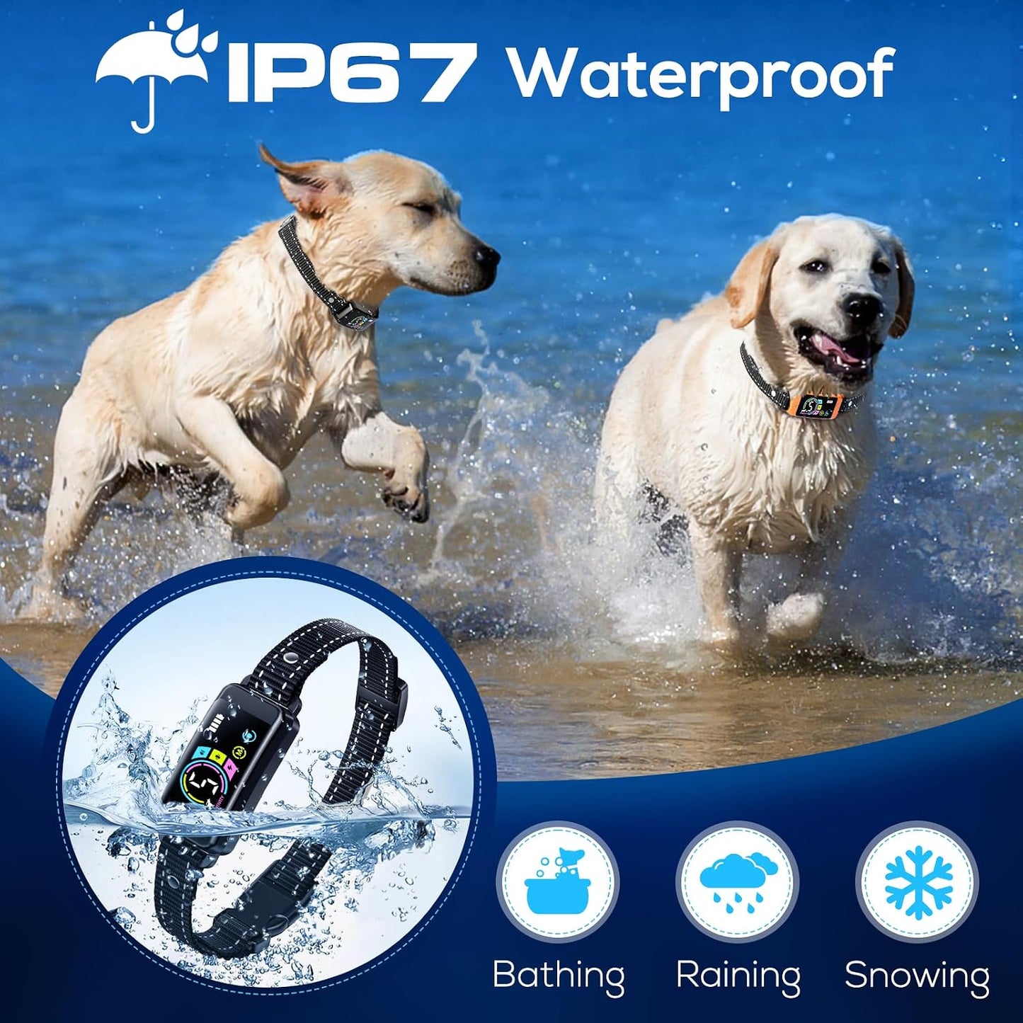 Collar de ladrido, paquete de 2 collares inteligentes para perros g...