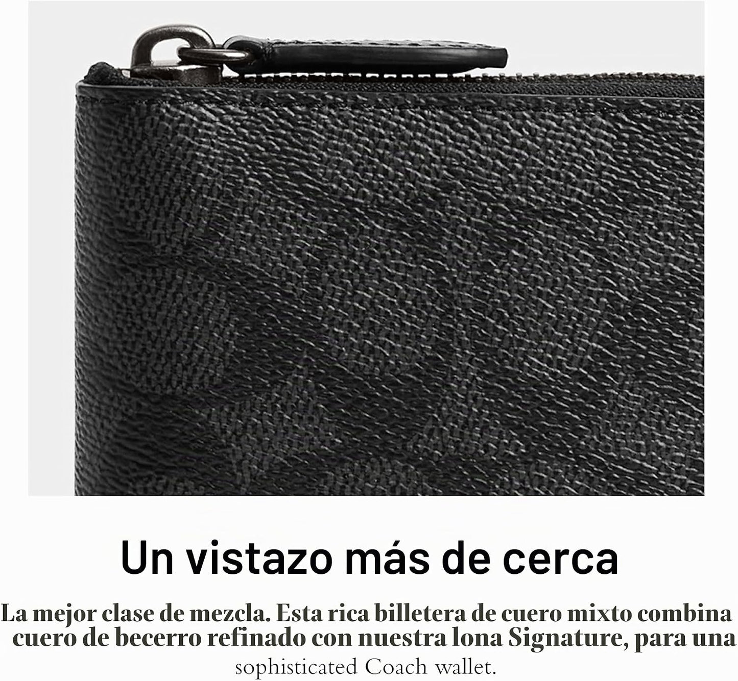Coach Monedero con cremallera alrededor para hombre