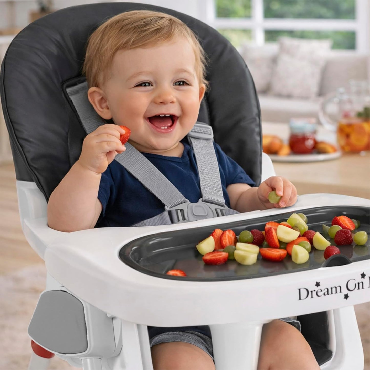 Dream On Me TableTalk - Silla alta convertible 2 en 1, arnés de 5 p...