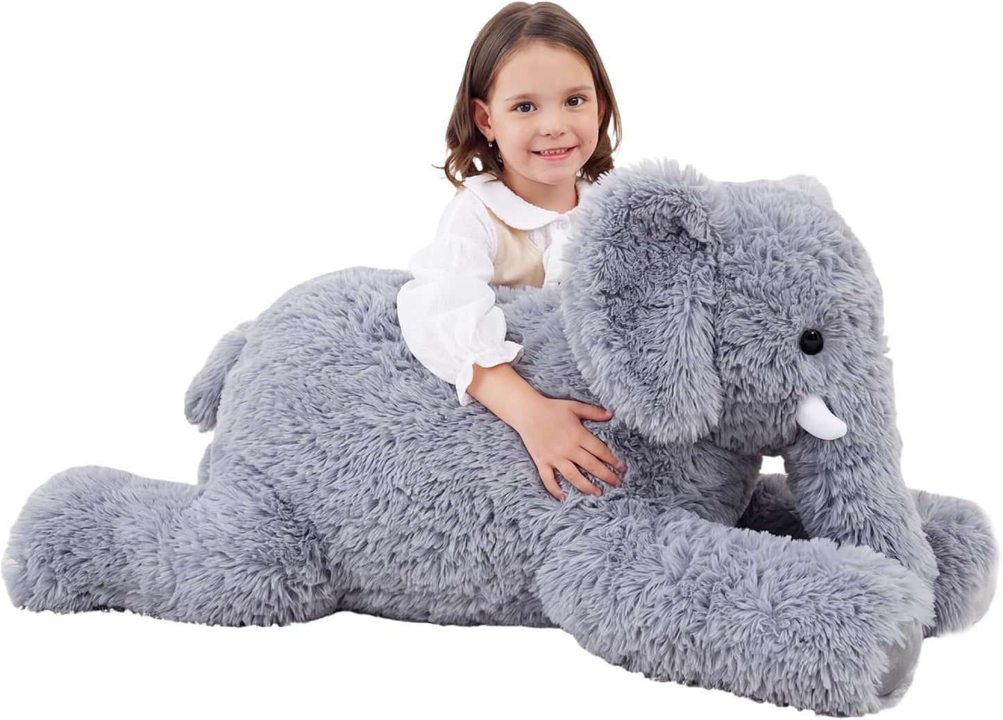 Jrystar Animales de peluche de elefante gigante, juguete de peluche...