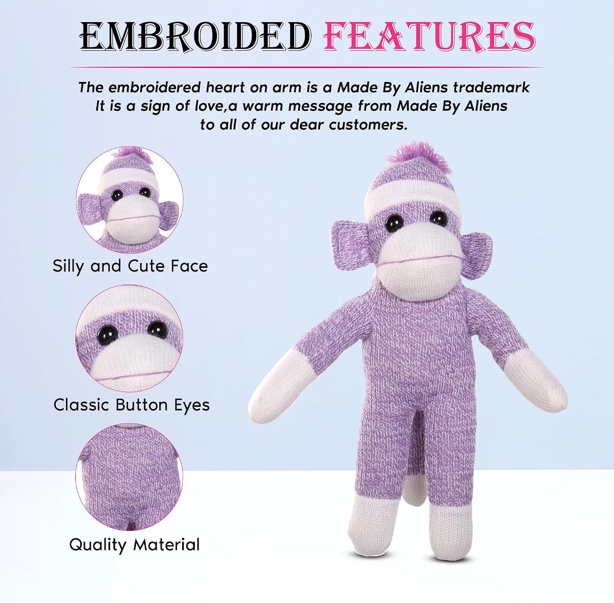 made by aliens Mono Calcetín Adorable, El Juguete de Peluche Tradic...