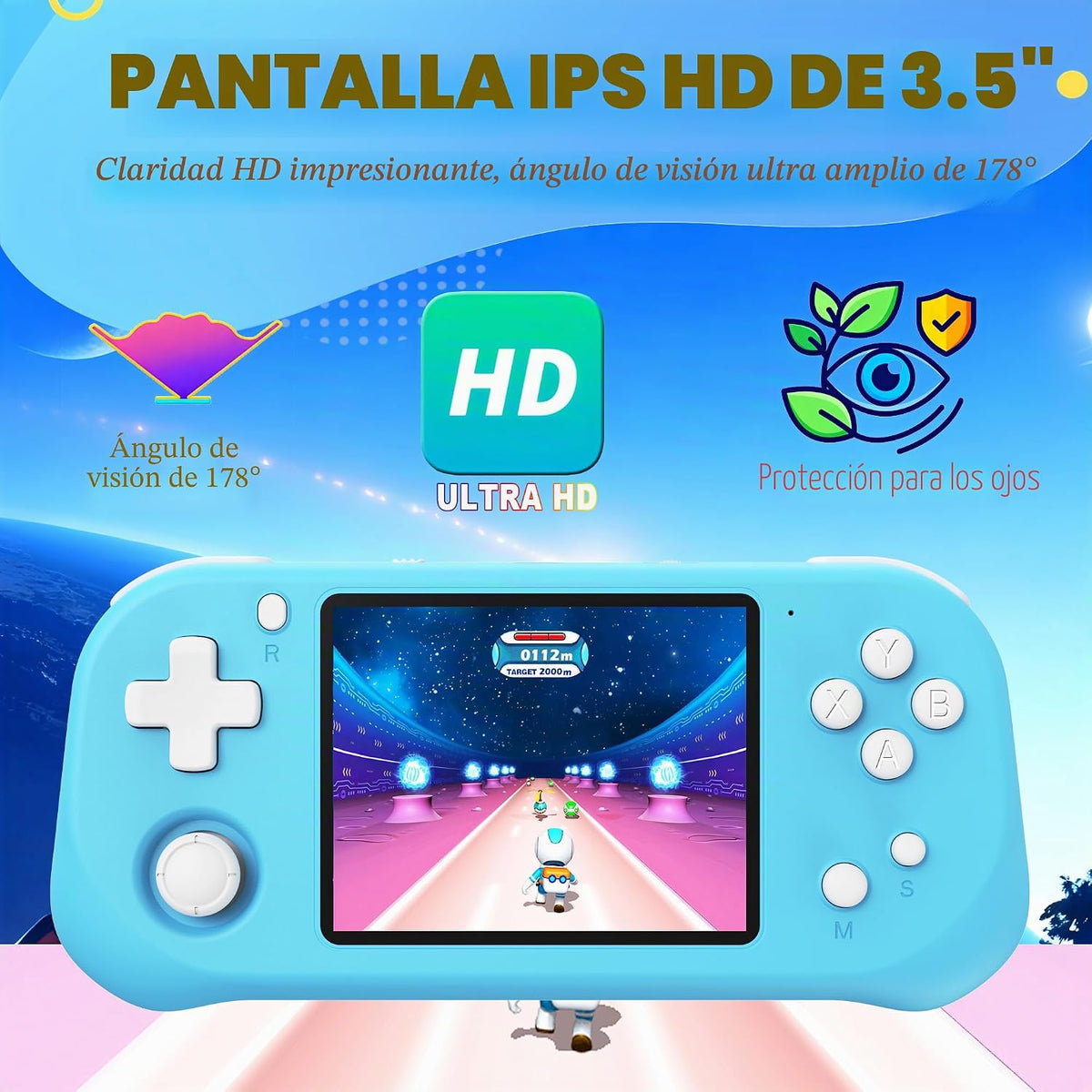 Beijue Juego de mano para niños con pantalla IPS de 3.5 pulgadas, 1...