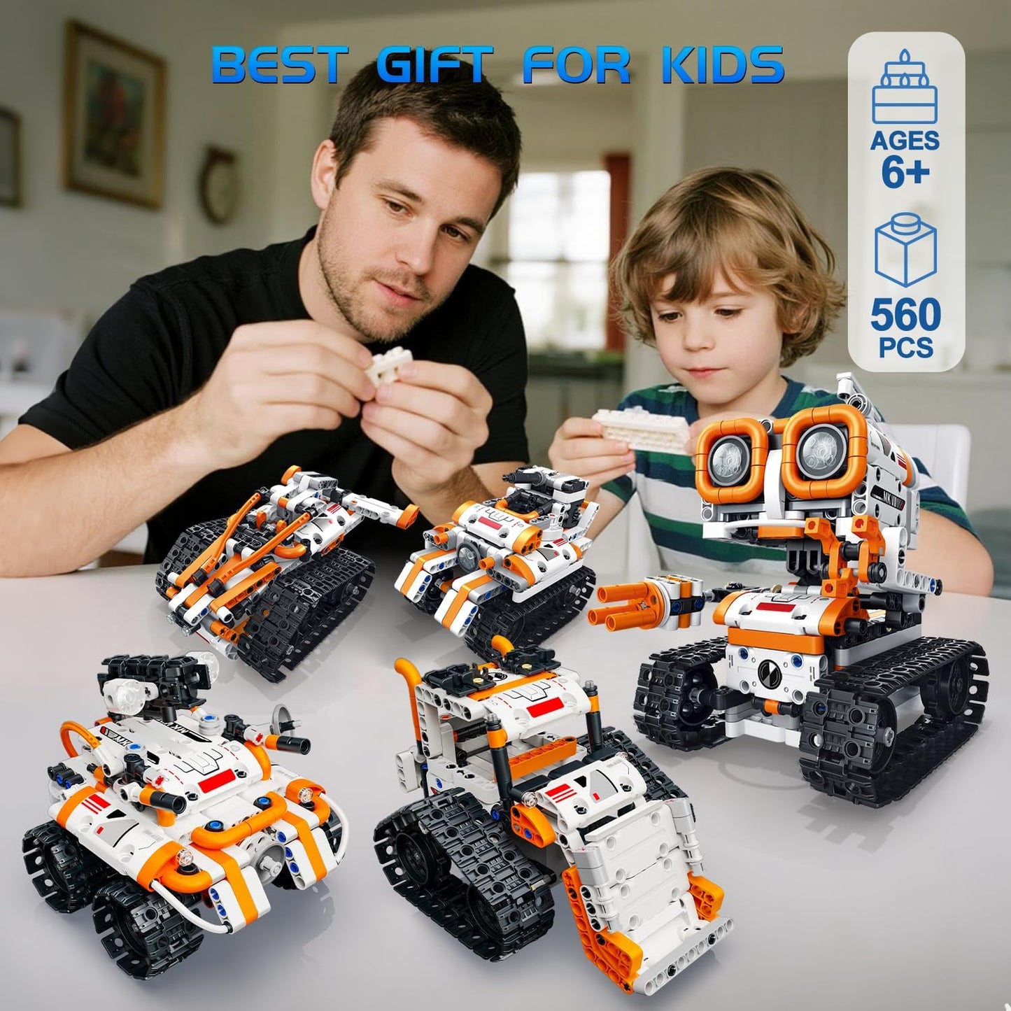 Kit de construcción de robótica STEM 5 en 1, 560 piezas de bloques...