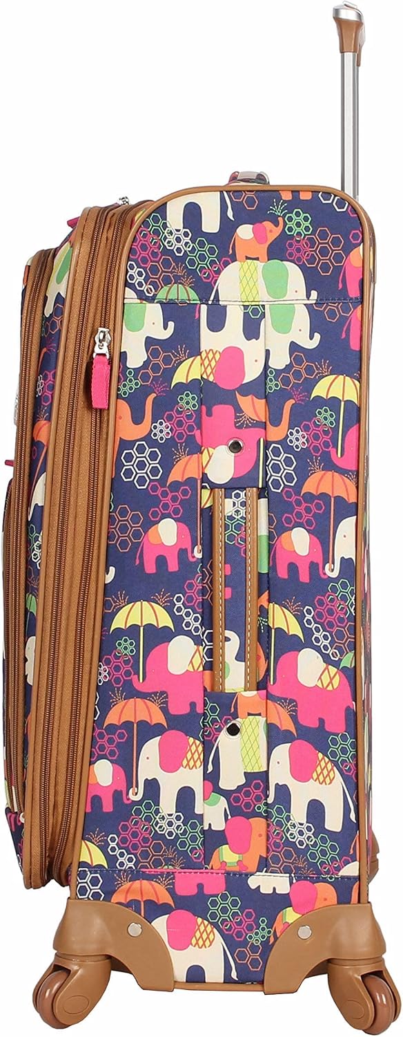 Lily Bloom Equipaje con diseño estampado de 24 pulgadas, maleta exp...