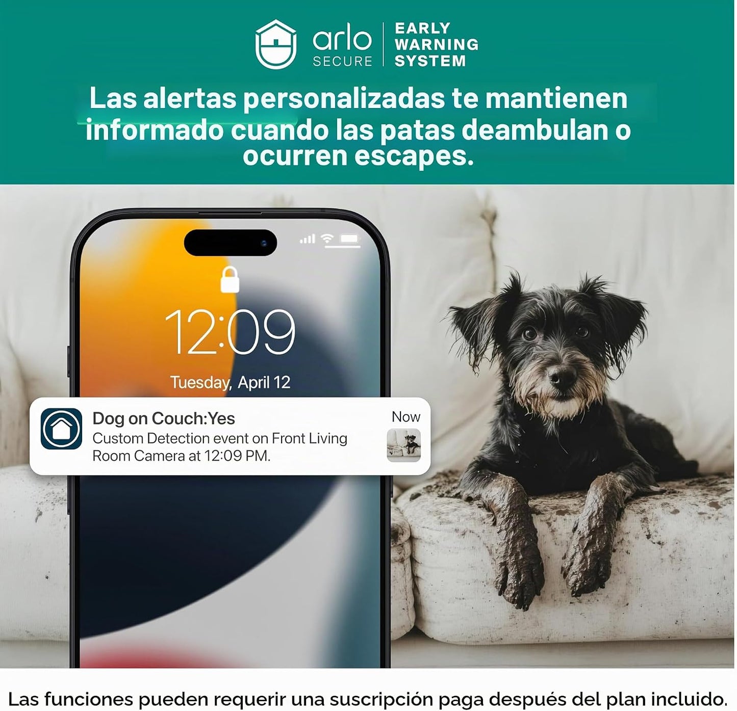 Arlo Essential - Cámara de seguridad con inclinación panorámica par...