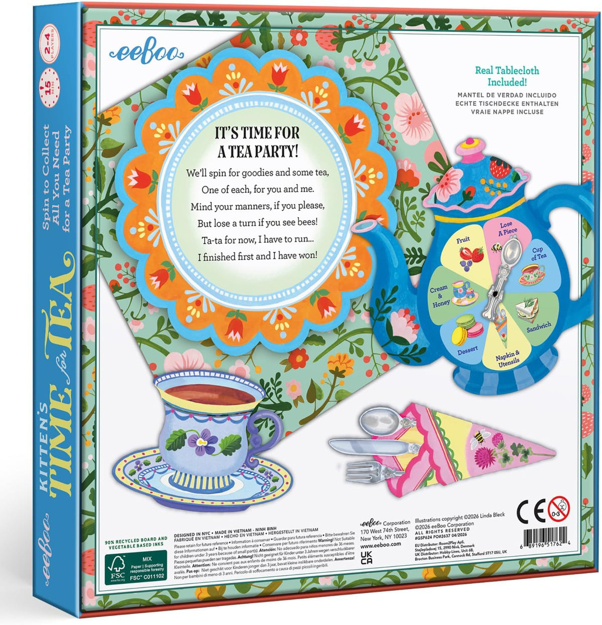 Juego eeBoo Kitten's Time for Tea Spinner, construcción de historia...