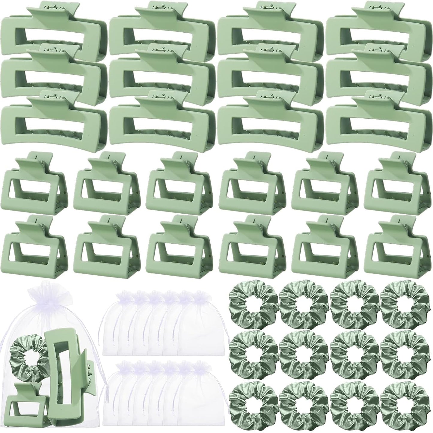 Yuxung Juego de 96 pinzas de pelo verdes para el cabello, coleteros...