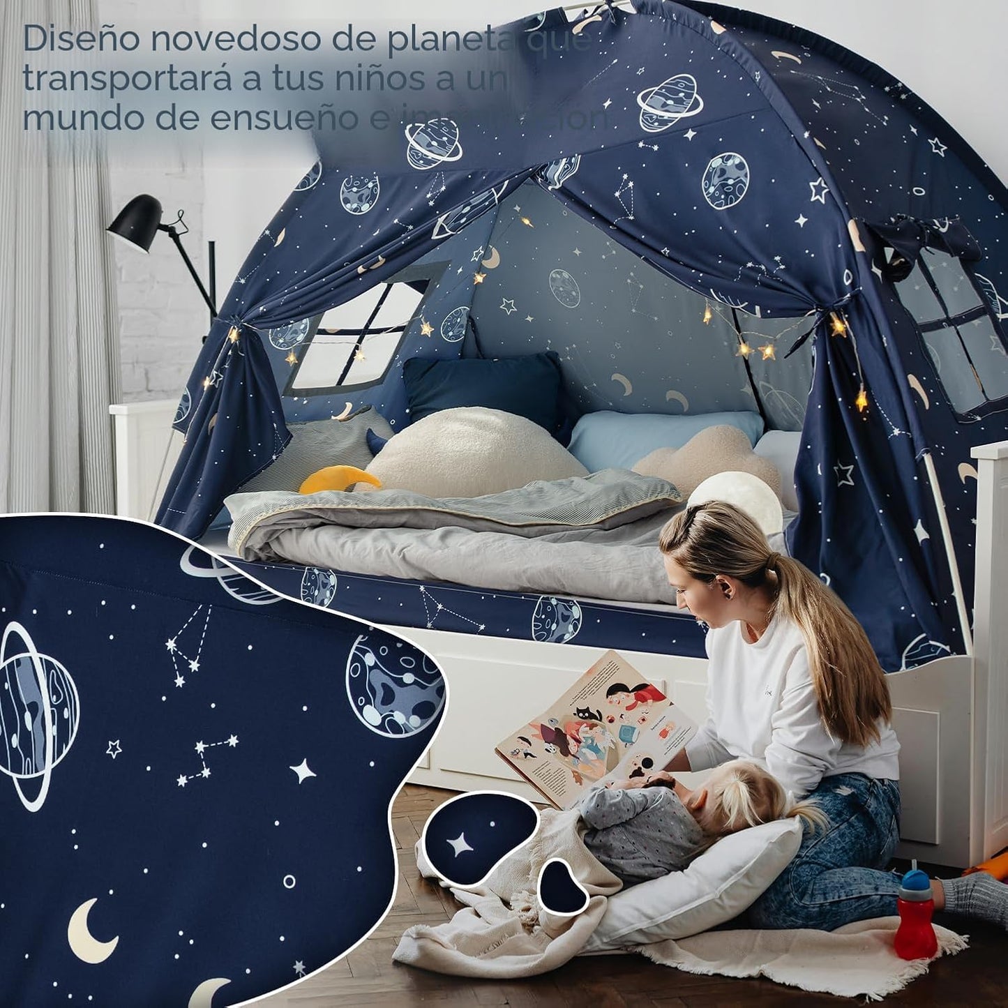 Toldo de la tienda de la cama individual, galaxia espacial niños ti...