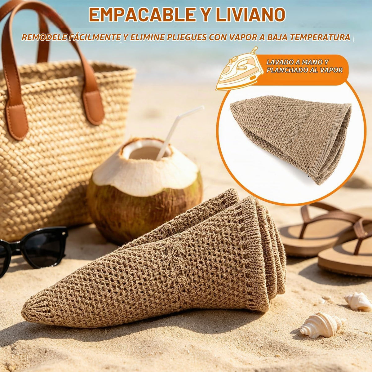 Sombrero de pescador de ganchillo para mujer, sombrero ligero de pa...