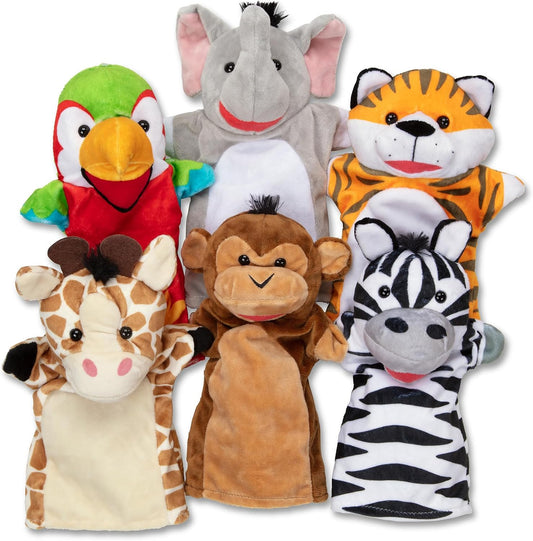 Melissa &amp; Doug Safari Buddies - Marionetas de mano, juego de 6...