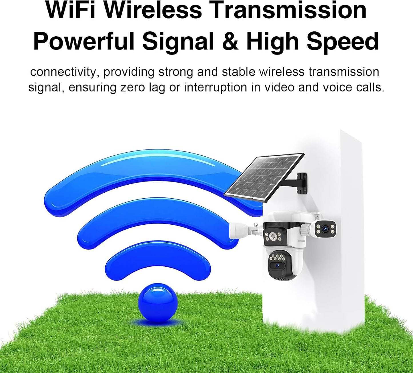 EVERSECU Cámara de Seguridad PTZ WiFi Inalámbrica Solar de Triple L...