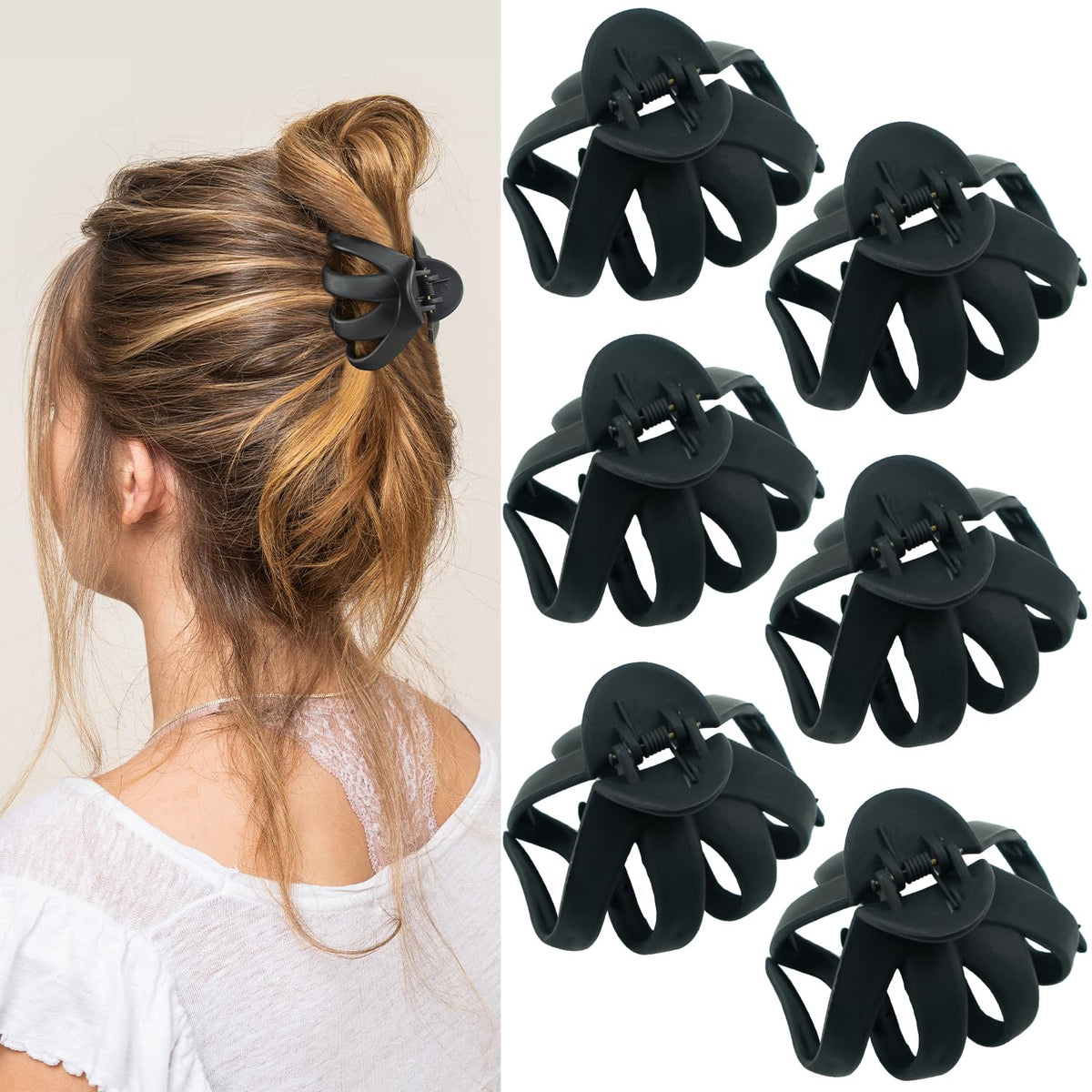 2.8 Pulgadas Pinzas de pelo medianas de pulpo para mujeres, pinzas...