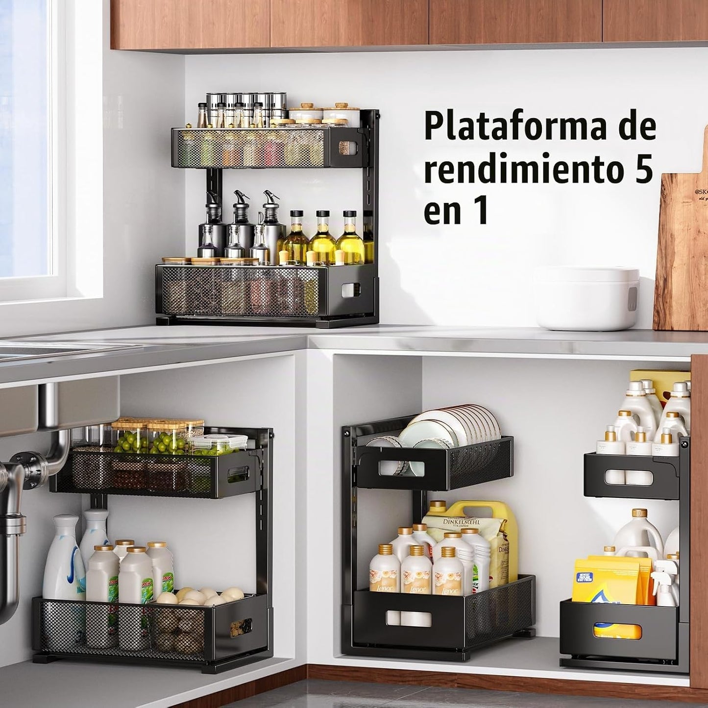 TISTAYA Organizador para debajo del fregadero, organizadores de caj...