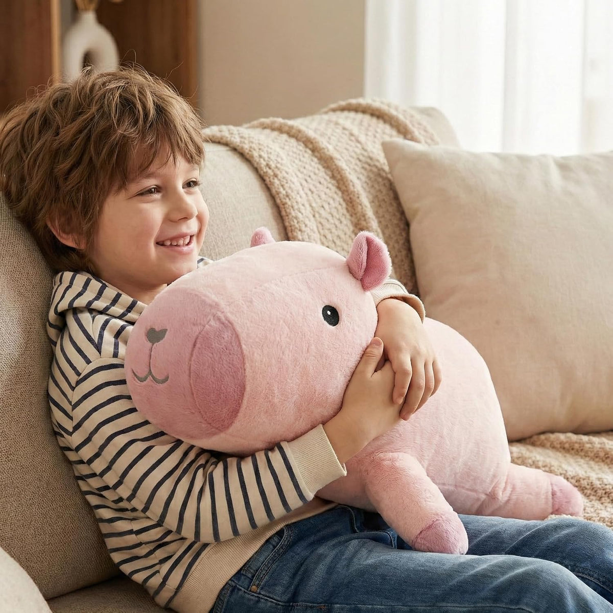 WEIGEDU - Juguete de peluche Capybara rosa, 18.9 pulgadas | Almohad...