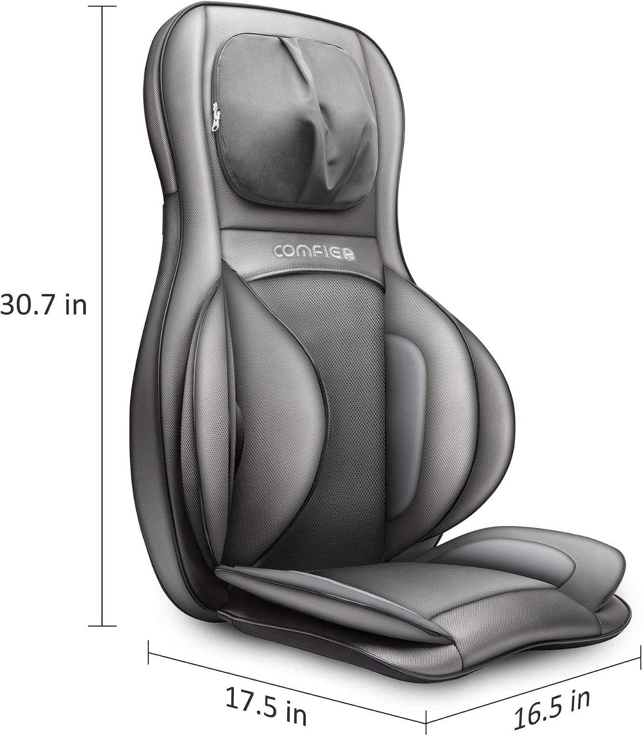 COMFIER Masajeador de espalda con calor, masajeador Shiatsu de cuel...