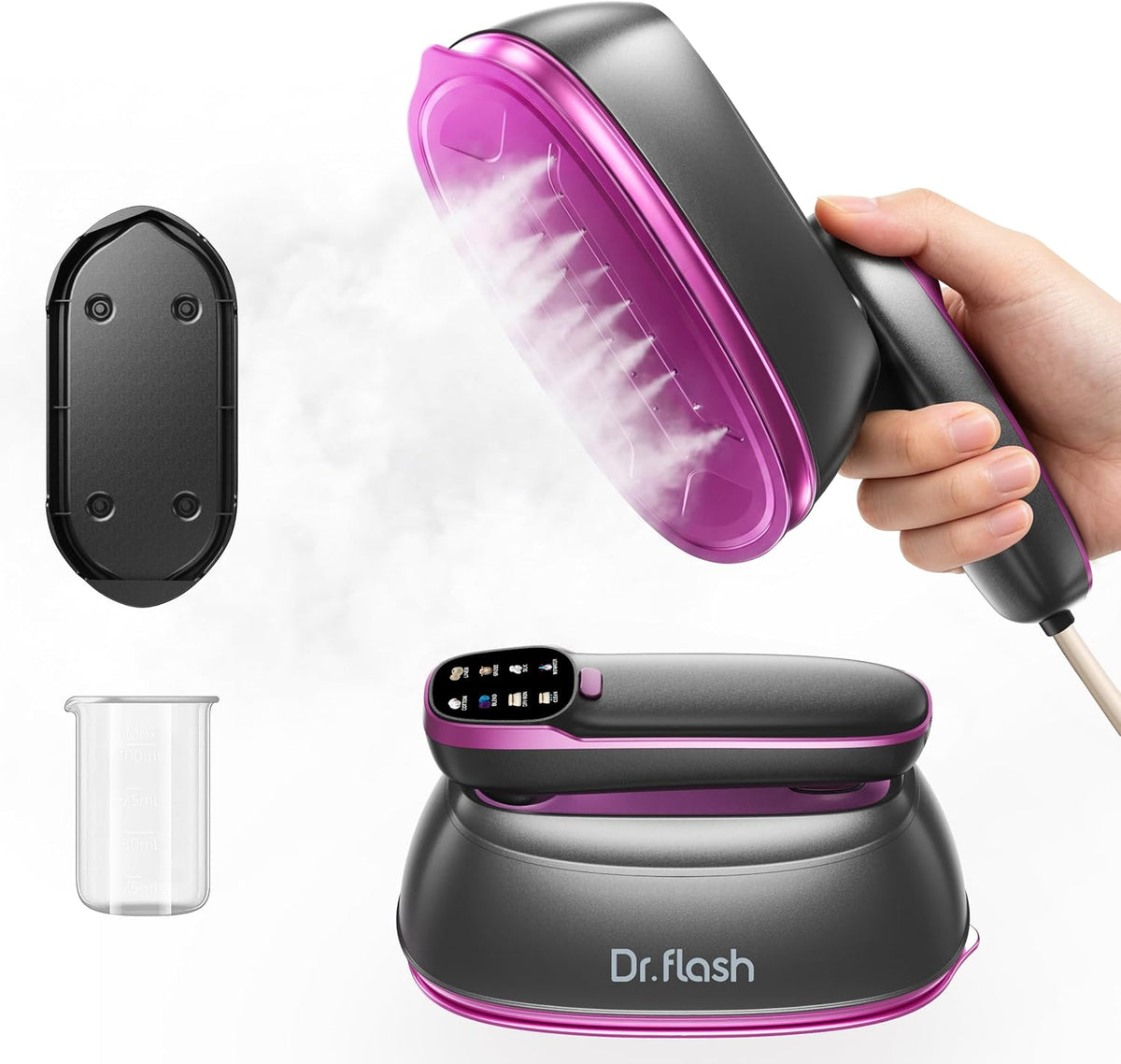 DRFLASH Vaporizador y plancha de viaje 2 en 1, portátil de mano par...