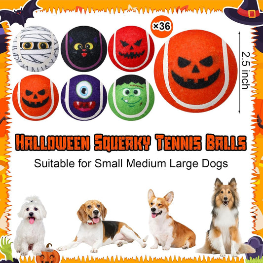 Civaner 36 juguetes de Halloween para perros a granel, pelotas de t...