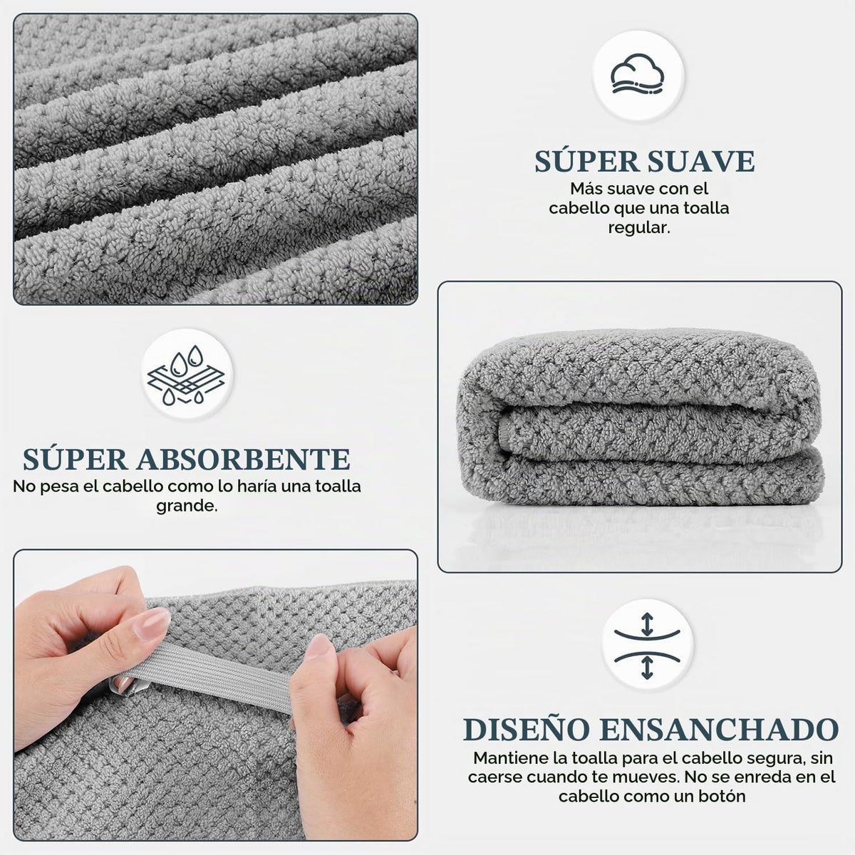 BEoffer Paquete de 2 Toallas de Microfibra para el Cabello - 41 x 2...