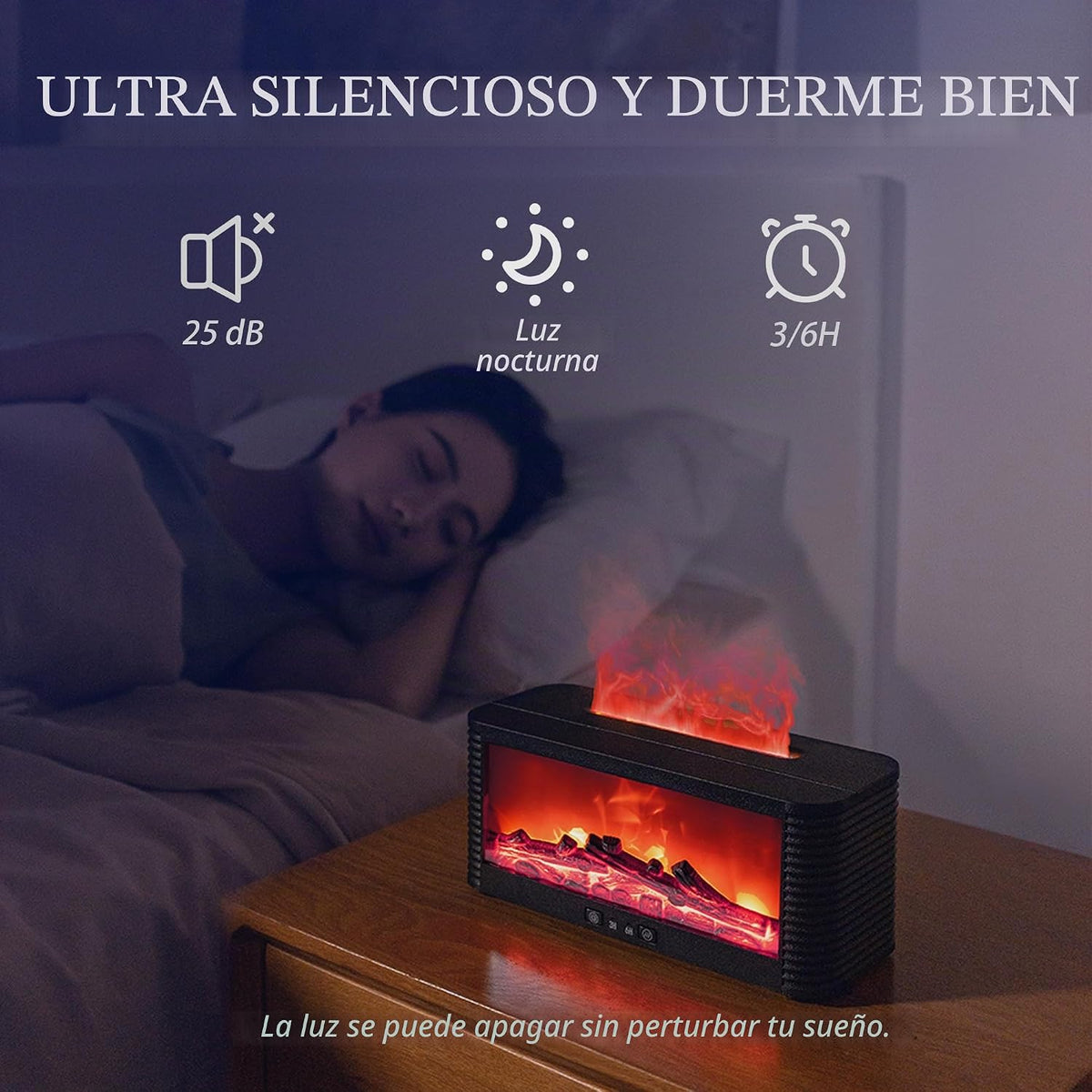 LOVCY Difusor de aceite esencial con aroma a chimenea de llama de 9...
