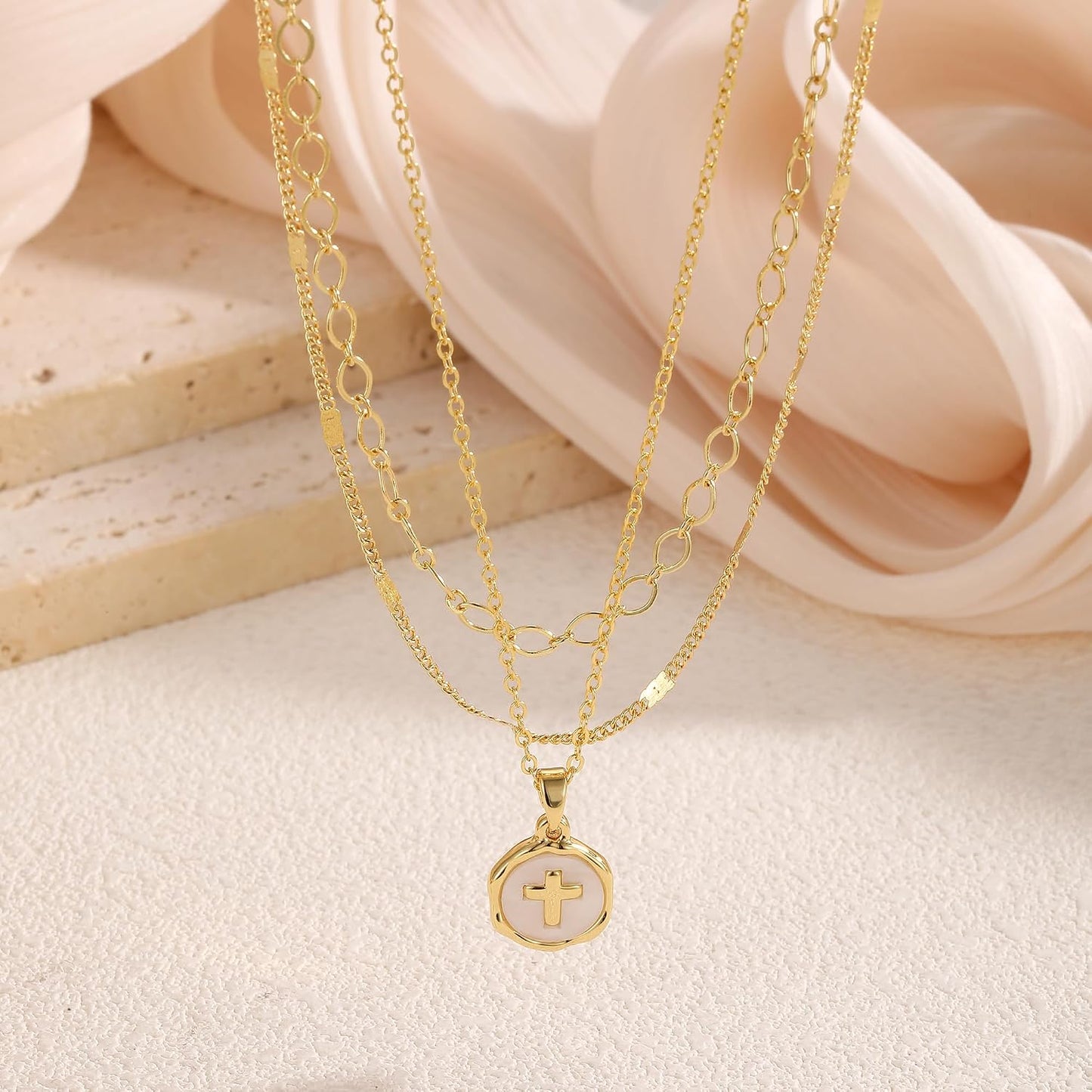 Remmocy Collar de Oro para Mujer Chapado en Oro de 14K Collar de Ba...