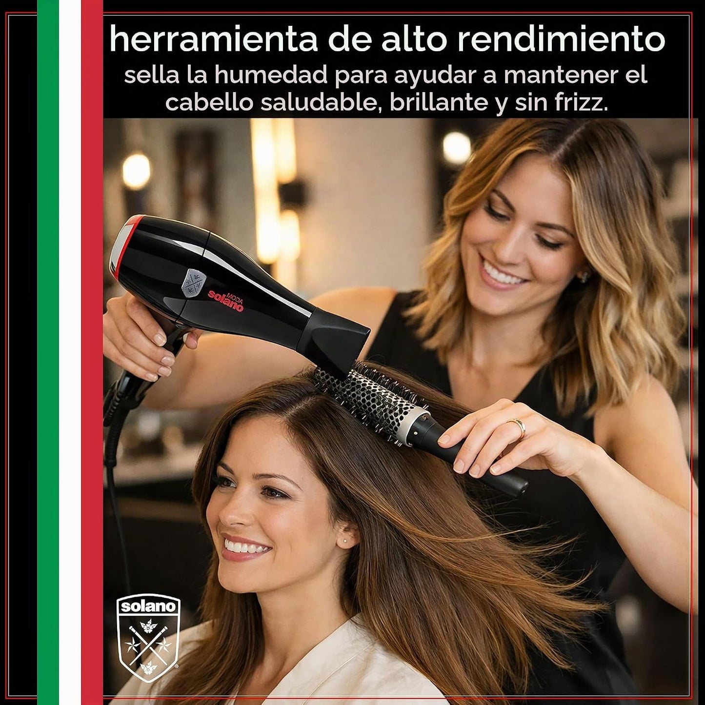 Solano Moda - Secador de pelo iónico de 2 velocidades de secado ráp...