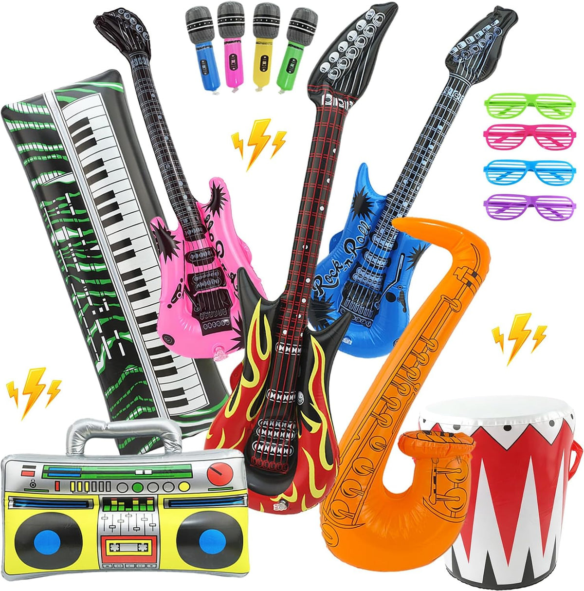 15 piezas de instrumentos inflables para fotomatón, accesorios de r...